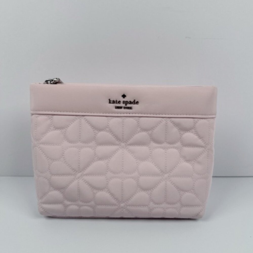 Kate Spade Spade Flower Quilted Cosmetic Pouch light Pink - Picture 4 of 10